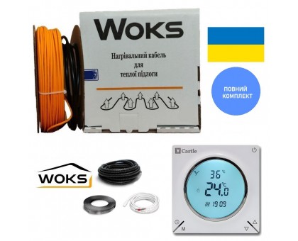 WOKS-18 1020 Вт Нагревательный кабель 56 м комплект с WI-FI программатором 5,6-7,0м2