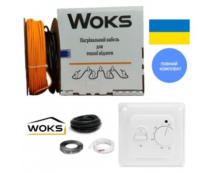 WOKS-18 100 Вт Нагревательный кабель 6 м полный комплект на 0,5-0,8м2