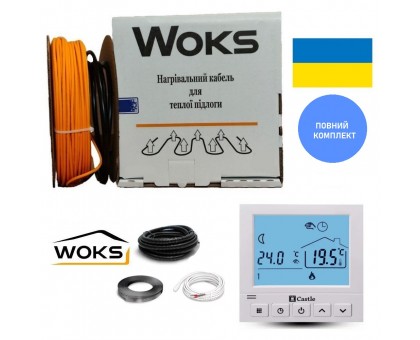 WOKS-18 100 Вт Нагревательный кабель 6 м комплект с программатором 0,5-0,8м2