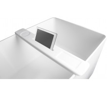 Полка на ванну 87*11,5*2,4см накладная каменная Solid surface, белый